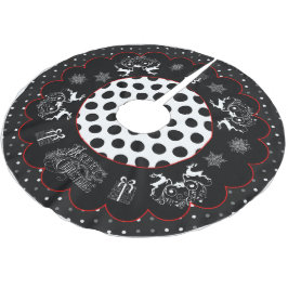 Krijtbord Kerstmis en Polka Dots Boomrok Kerstboom Rok