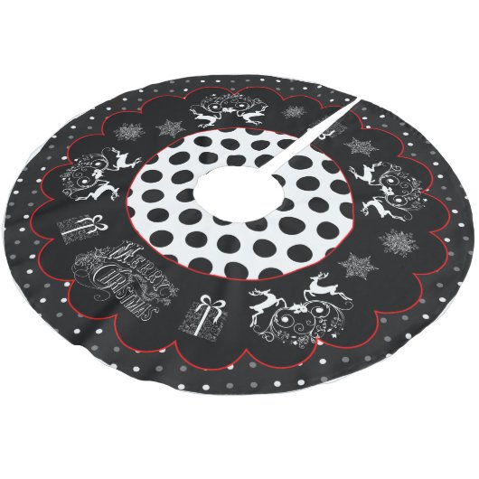 Krijtbord Kerstmis en Polka Dots Boomrok Kerstboom Rok (Gekanteld)