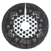 Krijtbord Kerstmis en Polka Dots Boomrok Kerstboom Rok (Voorkant)