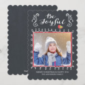 Krijtbord Kerstmis Foto Kaart 'Wees Blij' (Voorkant / Achterkant)