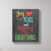 Krijtbord Kerstmis Vrolijk Vrede Alles Canvas Afdruk (Voorkant)