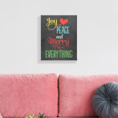 Krijtbord Kerstmis Vrolijk Vrede Alles Canvas Afdruk (Insitu (Woonkamer))
