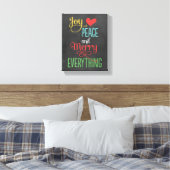 Krijtbord Kerstmis Vrolijk Vrede Alles Canvas Afdruk (Insitu (Slaapkamer))