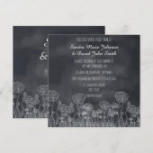 Krijtbord Klaproos Trouw Uitnodiging (Voorkant / Achterkant)