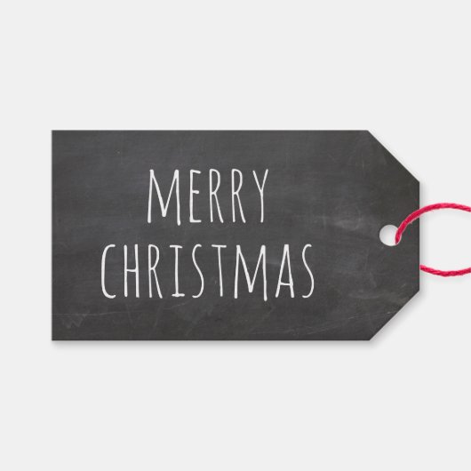 Krijtbord Klaslokaal Kerstmis | Schoolvakantie Cadeaulabel (Voorkant (Horizontaal))