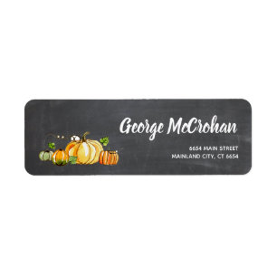 Krijtbord Kleine Pompoen Halloween Retouradres Etiket