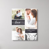 Krijtbord koppel Foto Collage Liefde script  Canvas Afdruk (Voorkant)