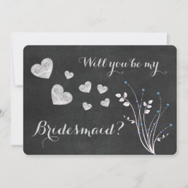 Krijtbord kralen bloem zal je mijn bruidsmeisje zi kaart