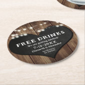 Krijtbord Krijgen Hitched Wedding Save the Date Ronde Kartonnen Onderzetter (Gebogen)