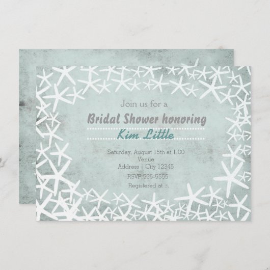 Krijtbord Krijt  Strand Zeester Uitnodiging (Voorkant / Achterkant)