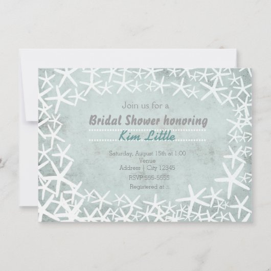 Krijtbord Krijt  Strand Zeester Uitnodiging (Voorkant)