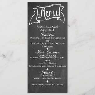 Krijtbord Krijt Uitzicht Elegante Trouwmenu Kaart