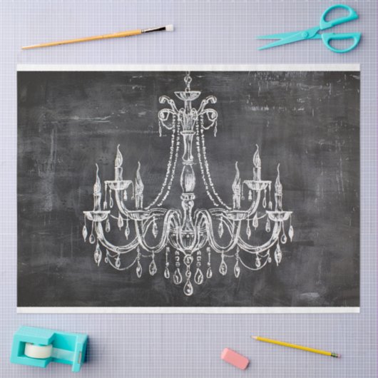 Krijtbord kroonluchter decoupage tissuepapier (Craft)
