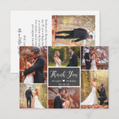 Krijtbord Landelijk Schrift 6 Foto Collage Trouwda Bedankkaart (Voorkant / Achterkant)