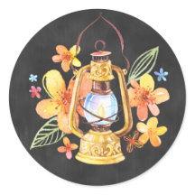 Krijtbord Lantaarn Sticker