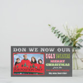 Krijtbord Lelijk Kersttrui Fotokaart Feestdagenkaart (Staand voorkant)