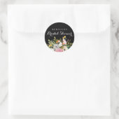Krijtbord Lente Bloemachtige Bruiloftsborrel Stick Ronde Sticker (Tas)