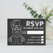 Krijtbord Leprechaun, St Patrick's Day Party RSVP (Staand voorkant)