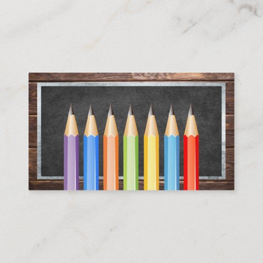 Krijtbord Leraar Onderwijs School Visitekaartje (Achterkant)