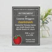 Krijtbord Leraar Pensioen Uitnodiging (Staand voorkant)