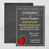 Krijtbord Leraar Pensioen Uitnodiging (Voorkant / Achterkant)