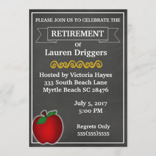 Krijtbord Leraar Pensioen Uitnodiging