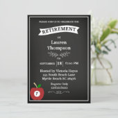 Krijtbord Leraar Pensioen Uitnodiging (Staand voorkant)