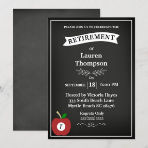 Krijtbord Leraar Pensioen Uitnodiging