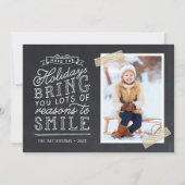 Krijtbord Letter Holiday Fotokaart Feestdagenkaart (Voorkant)