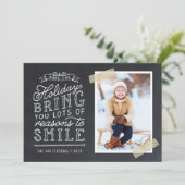 Krijtbord Letter Holiday Fotokaart Feestdagenkaart (Staand voorkant)