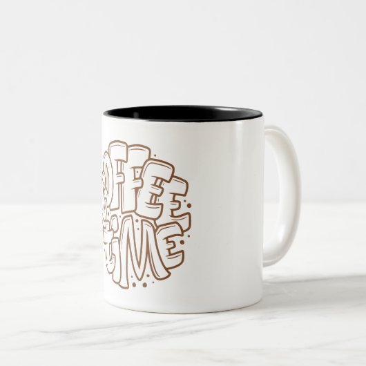 Krijtbord Lettering Koffietijd Minimale Mok (Voorkant rechts)