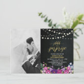 Krijtbord & Licht Foto 50ste Huwelijksverjaardag Kaart (Staand voorkant)