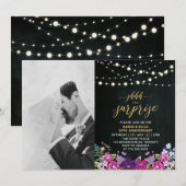 Krijtbord & Licht Foto 50ste Huwelijksverjaardag Kaart (Voorkant / Achterkant)