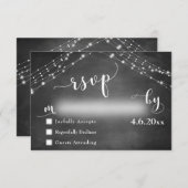 Krijtbord & Lichten met Bruiloft Kalligrafie RSVP (Voorkant / Achterkant)