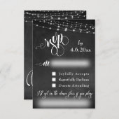 Krijtbord, Lichten & Script RSVP met Song Request (Voorkant / Achterkant)