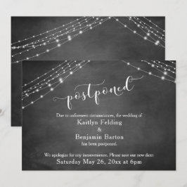 Krijtbord & Lichten Uitgestelde Huwelijksaankondig Kaart