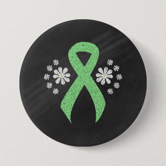 Krijtbord Lichtgroene Lint Ronde Button 7,6 Cm (Voorkant)