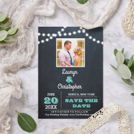 Krijtbord Lichtgroene Trouw Save the Date Aankondigingskaart