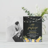 Krijtbord & Lichtjes Foto 50ste huwelijksverjaarda Kaart (Staand voorkant)