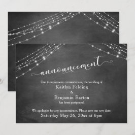 Krijtbord Lichtjes Uitgestelde Trouwdatum Aankondi Kaart