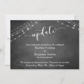 Krijtbord Lichtjes Update Script Uitgesteld Huweli Kaart (Voorkant)