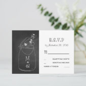 krijtbord liefde harten metselaar pot schattige RS RSVP Kaartje (Staand voorkant)