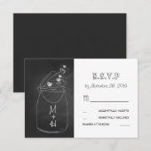 krijtbord liefde harten metselaar pot schattige RS RSVP Kaartje (Voorkant / Achterkant)