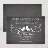 Krijtbord Liefdesvogels Nieuw Adres Aankondiging (Voorkant / Achterkant)