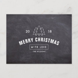 Krijtbord Logo Prettig Kerstmis Kerstdkaart Feestdagenkaart