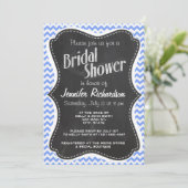  krijtbord look, blauw Chevron Pattern Kaart (Staand voorkant)