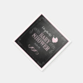  krijtbord look roze koets Baby shower Servet (Hoek)