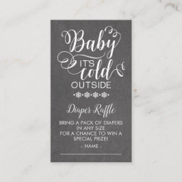 Krijtbord Luier Raffle Baby Het is koud buiten Informatiekaartje