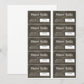 Krijtbord Luiers Raffle Tickets Kaart (Voorkant / Achterkant)