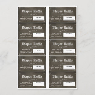 Krijtbord Luiers Raffle Tickets Kaart